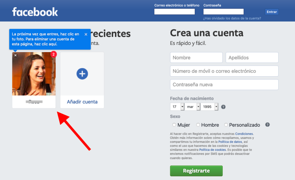 facebook configuracion